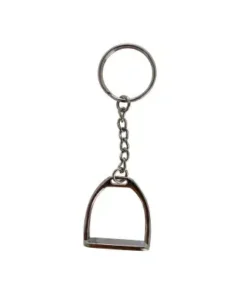 Paarden sleutelhanger zilveren Stijgbeugel 3 cm