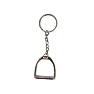 Paarden sleutelhanger zilveren Stijgbeugel 3 cm