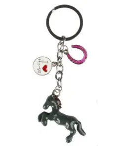 Red horse pony sleutelhanger met 2 bedeltjes