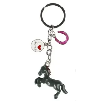 Red horse pony sleutelhanger met 2 bedeltjes