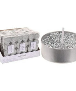 Zilvere waxinelichtjes / theelichtjes set van 8 stuks