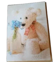 Beer met bloemen kaart + enveloppe