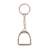 Red Horse Paarden sleutelhanger zilveren Stijgbeugel 3 cm